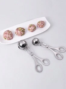 1 Stainless Steel Rice-Meat Dumplings Clip, Rice And Vegetable Roll Clip, Making Rice And Vegetable Rolls, Fish Balls, Potato Ball Molds, Kitchen Gadgets, Vegetable And Fruit Pelleting Tools - Multicolor - View 8