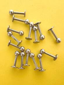 10pcs 16G Stainless Steel Labret Lip Piercing Stud Bar Ball Ear Helix Cartilage Earrings Ombligo Ear Tragus Piercing Body Jewelry - Silver - View 4