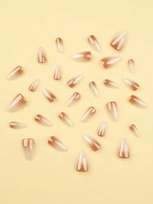 30 chiếc móng tay nhọn ngắn thời trang móng tay hoàn thiện màu Ghrome chuyển màu ấn vào móng tay móng tay acrylic móng tay giả bộ làm móng tay có thể tháo rời phủ toàn bộ lâu trôi bao gồm 1 tờ keo dán và 1 dũa nhỏ hoàn hảo để sử dụng hàng ngày - Nhiều màu - Xem 3