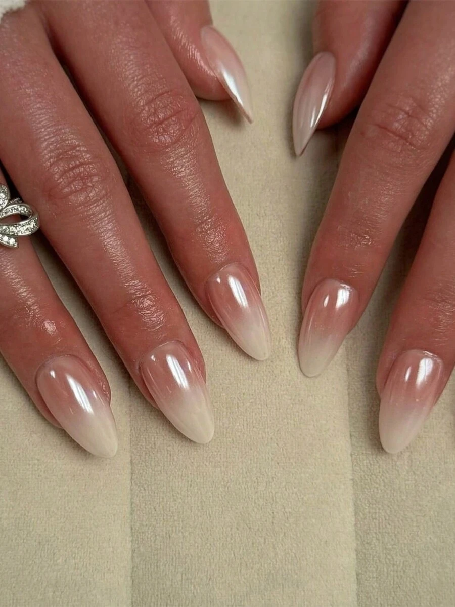 30 chiếc móng tay nhọn ngắn thời trang móng tay hoàn thiện màu Ghrome chuyển màu ấn vào móng tay móng tay acrylic móng tay giả bộ làm móng tay có thể tháo rời phủ toàn bộ lâu trôi bao gồm 1 tờ keo dán và 1 dũa nhỏ hoàn hảo để sử dụng hàng ngày - Nhiều màu - Xem 1