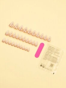 30 chiếc móng tay nhọn ngắn thời trang móng tay hoàn thiện màu Ghrome chuyển màu ấn vào móng tay móng tay acrylic móng tay giả bộ làm móng tay có thể tháo rời phủ toàn bộ lâu trôi bao gồm 1 tờ keo dán và 1 dũa nhỏ hoàn hảo để sử dụng hàng ngày - Nhiều màu - Xem 2