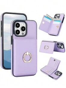 Bao da ví da PU tương thích với iPhone 16 15 14 13 12 Mini 11 Pro X XS Max XR 8 7 Plus SE 5G 2022 2020 có chức năng chặn RFID, khe đựng thẻ, túi đựng điện thoại tương thích với Samsung Galaxy S24 S23 S22 S21 FE Plus Note 20 Ultra A55 A15 A54 A14 A73 A53 A13 A52 A72 A12 A71 A51 4G 5G có giá đỡ dạng nhẫn xoay 360°, giá đỡ chân đế cho ốp lưng Pixel 8 Pro 8A 6A - Màu tím hoa cà - Xem 8