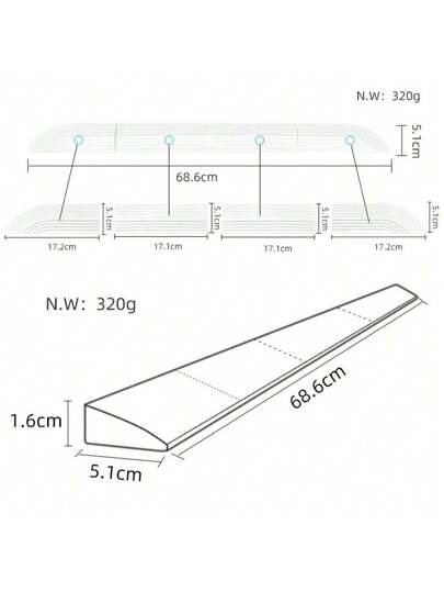 Step Ramp Climbing ILIFE Xiao Mi Roborock IRobot Roomba Eufy Ecovacs Robot Stofzuiger Sweeper Sill/Vacuum Cleaner Door Sill Bar Mat Replacement Accessories Rubber Threshold Ramp, Universal Wheelchair Doorways Bathroom Bars view 2