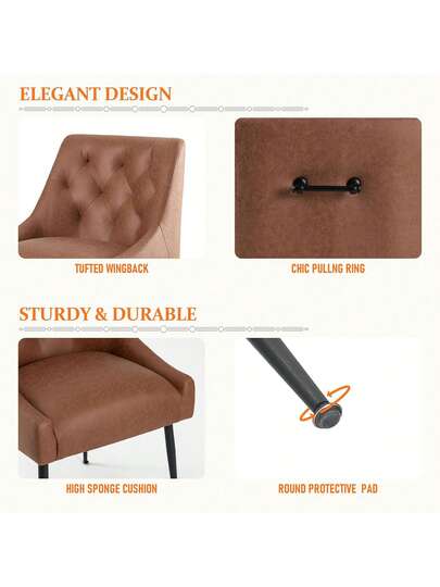 Set Of Dining Chairs Metal Feet, Moderne Kitchen Backrest, Dining/Living Room Lounge view 4