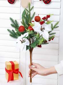 1 bó hoa cây thông Noel mô phỏng trang trí nhà trong nhà và ngoài trời thích hợp cho sân trong phòng hành lang cửa sổ bàn nhà hàng quà tặng năm mới quà tặng tân gia - Nhiều màu - Xem 10