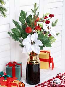 1 bó hoa cây thông Noel mô phỏng trang trí nhà trong nhà và ngoài trời thích hợp cho sân trong phòng hành lang cửa sổ bàn nhà hàng quà tặng năm mới quà tặng tân gia - Nhiều màu - Xem 8