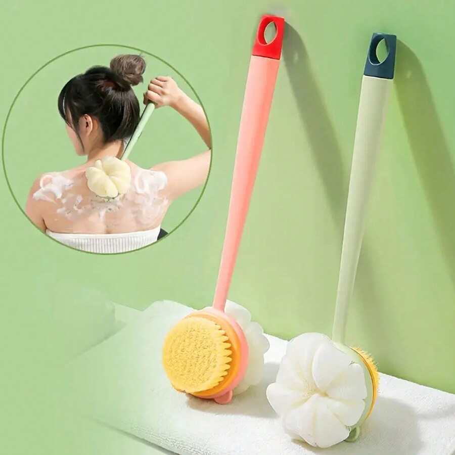 Brosse de douche avec des soies douces et raides, grattoir de dos à