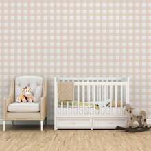 Beige Plaid Wallpaper For Kids VRC669 Roll - Màu be - Xem 3