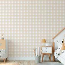 Beige Plaid Wallpaper For Kids VRC669 Roll - Màu be - Xem 2