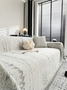 1pc Simple Chenille Sofa Slipcover, Elegant & Luxury Sofa Cover, Non-Slip, Dustproof, Anti-Scratch, Suitable For Bedroom, Living Room, Study, For Four Seasons Use