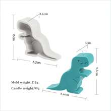 1pc Silicone Animal Shaped Mold - Dinosaur, Elephant, Frog, Giraffe Asymmetrical Silicone Mold For Candle Making, Plaster Decoration, Soft Candy - Wholesale - Grey - View 2