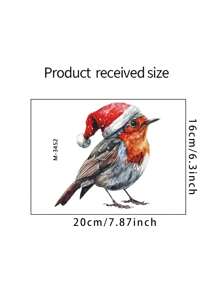 可爱的圣诞帽和小鸟墙壁/窗户贴纸适用于卧室、客厅、入口、宿舍、家居装饰 - 可愛聖誕帽小鳥窗貼畫 - 查看 4