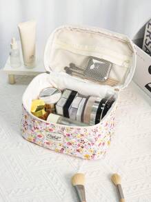 1PC/Set Túi đựng đồ trang điểm họa tiết hoa hồng, Túi đựng đồ trang điểm di động thời trang và giản dị, Đa chức năng, Túi đựng đồ trang điểm đơn giản, Túi đựng đồ trang điểm dung tích lớn Túi đựng đồ trang điểm Tổ chức trang điểm Tổ chức trang điểm Túi đựng đồ trang điểm Túi đựng đồ trang điểm - Hồng - Xem 4