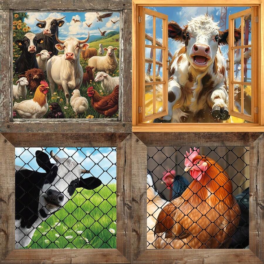 Farm Animal Stickers, Can Be Used For Wall Decor In Living Room, Kitchen, Oven Background - Multicolor - View 1