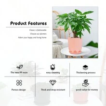 Four Medium-Sized Octagonal Flower Pots, High-Quality And Lightweight Flower Pots, With Subtle Patterns On The Outer Wall Of The Pots To Showcase Their Quality. Made Of High-Quality PP Material, It Greatly Reduces Weight While Ensuring The Original Strength, Making It Easier To Move After Planting Plants. PP Material Plastic Flower Pots Are Safer And Healthier, Caring For The Healthy Growth Of Plants. Choose From Four Different Colored Flower Pots According To Your Needs - 西瓜粉 - 查看 5