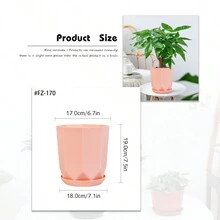 Four Medium-Sized Octagonal Flower Pots, High-Quality And Lightweight Flower Pots, With Subtle Patterns On The Outer Wall Of The Pots To Showcase Their Quality. Made Of High-Quality PP Material, It Greatly Reduces Weight While Ensuring The Original Strength, Making It Easier To Move After Planting Plants. PP Material Plastic Flower Pots Are Safer And Healthier, Caring For The Healthy Growth Of Plants. Choose From Four Different Colored Flower Pots According To Your Needs - 西瓜粉 - 查看 3