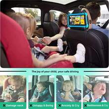 360° 可旋转硅胶汽车头枕支架，适用于平板电脑和游戏设备 - 黑色 - 查看 4