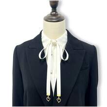 Mặt dây chuyền hình trái tim nơ đen phụ kiện trang trí áo sơ mi - mặt dây chuyền tình yêu nơ - Xem 8