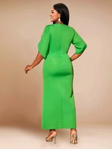 Women's Sparkle Sequin Fringe V-Neck Flare Sleeve Straight Dress, Elegant Cocktail Semi Formal Prom Dress, For Birthday, Wedding Guest, Graduation, Dinner, Homecoming