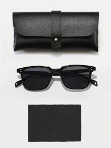 1副男士经典方形时尚眼镜，沙滩配饰，夏季海滩度假、户外旅行必备