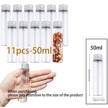 11 pezzi/22 pezzi, 50 ml/110 ml Bottiglietta in plastica PET trasparente con tappo a vite - Riutilizzabile, Bottiglia per frappè in plastica, Perfetta per artigianato [sensoriale], Natale, Caramelle per feste di Ognissanti, Decorazioni per matrimoni, Conservazione perline, Propagazione piante DIY, Vaso decorativo DIY, Sali da bagno, Ogni bottiglia è confezionata singolarmente, Pulita e igienica - Multicolore - Visualizzare 18