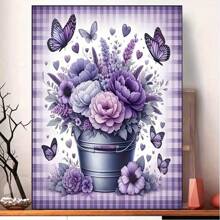 Bộ tranh kim cương nghệ thuật - Bộ tranh khảm kim cương 5D tự làm hình hoa tím Bộ tranh kim cương nghệ thuật phòng ngủ phòng khách trang trí nhà cửa - Nhiều màu - Xem 11