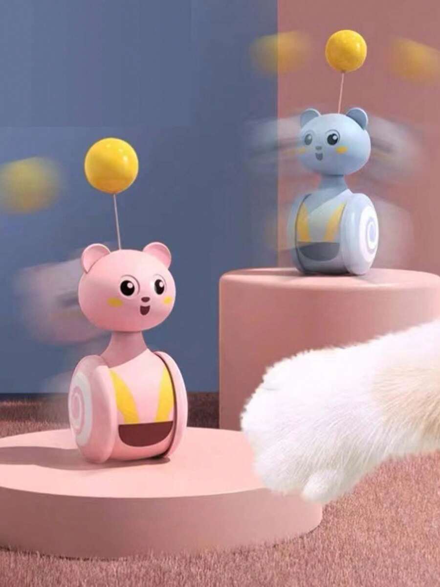1pc Random Color Antenna Cat Tumbler Toy, Cat Teaser - Multicolor - View 1