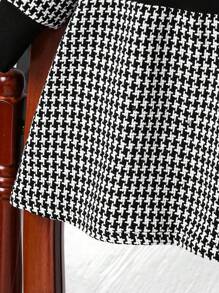 Vestido estilo vintage macio e confortável para meninas, manga longa, cintura marcada, primavera/outono; Vestido clássico com punho canelado e gola redonda para meninas; Roupa infantil minimalista versátil para lazer ao ar livre, moda feminina ativa e elegante, estação de outono - Multicolorido - Ver 5