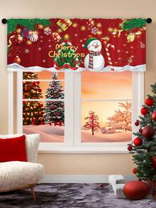 1 tấm rèm cửa nhà bếp họa tiết người tuyết Giáng sinh, trang trí cửa sổ dạng thanh treo Giáng sinh thích hợp cho phòng khách, phòng ngủ, phòng tắm, trang trí nhà cửa, sử dụng quanh năm - Nhiều màu - Xem 7
