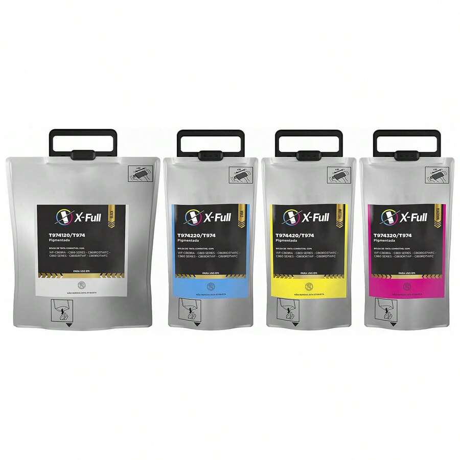 Compatible Pigment Ink Pouch For E974 For X-Full Brand WF C869 C869Ra C869DRTWF C869RDTWFC C860 - 4 Colors Kit - 彩色 - 查看 1