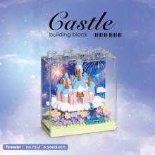 1 城堡积木、婚礼城堡、冰雪城堡、公主城堡，适合生日礼物、圣诞节礼物、感恩节礼物，适合客厅装饰和桌面装饰，创意情人节礼物。缓解压力和压力的活动。家庭建设。 - 彩色 - 查看 15