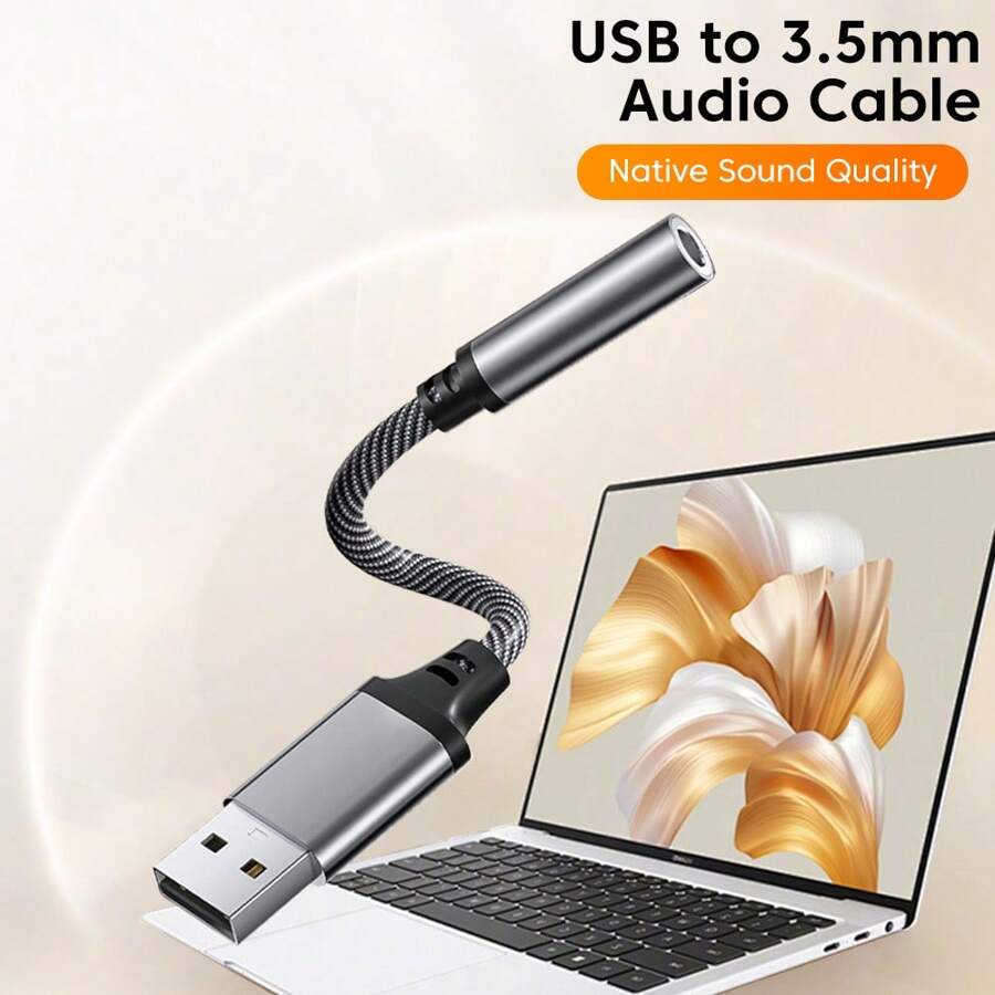 USB To 3.5mm Jack Audio Adapter USB A To 3.5mm Audio Cable USB To Audio