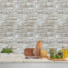 1Roll Faux Brick Wallpaper Peel And Stick Wallpaper 17.71" X196.8in/ 118.11in/39.3in Stone Wallpaper Brick Contact Paper Self-Adhesive Removable Decorative Wall Paper For Wall Kitchen Backsplash Bedroom Living Room Wall Stickers Furniture Renovation Waterproofing DIY Easy To Install, Renovation Stickers Peel Wall Panels, Wall Paper, Wallpapers, Spring Decoration Items Refresh Your Home, Rama Decoration Stickers Gifts Birthday Graduation - Light Grey - View 5