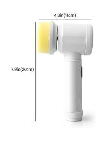 1 Conjunto De Cepillo De Limpieza Eléctrico, Cepillo De Limpieza Eléctrico Impermeable A Prueba De Agua, Limpiador De Cocina Portátil Inalámbrico, Cepillo De Limpieza Giratorio, Cepillo De Fregar Con Alimentación Para Baño Recargable, Cepillo De Limpieza Automático Giratorio Y Cepillo De Fregar Para Limpiar - Blanco - Ver 7