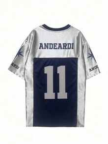 短袖休闲风设计 T 恤，夏季 - 銀色 - 查看 2