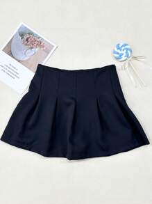 Fashion Shorts Ruffle Tailored Fabric - màu đen - Xem 1