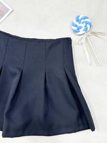 Fashion Shorts Ruffle Tailored Fabric - màu đen - Xem 2