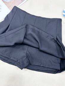 Fashion Shorts Ruffle Tailored Fabric - màu đen - Xem 3