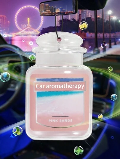 Pink Sand Beach "-Fresh" Long-Lasting Car Air Freshener - Aromatherapy Scented Paper Hanging Decor, Suitable For Rearview Mirror And Vent, Stress Relief Scent Accessory, Long-Lasting Car Air Freshener Gifts Birthday Graduation