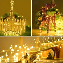 1 dây đèn USB Fairy Light, 66ft 200LED 33ft 100 LED 16,4ft 50LED Đèn dây bạc đổi màu với 8 chế độ chiếu sáng Điều khiển từ xa cho trần phòng ngủ thủ công Trang trí Halloween Giáng sinh, Đèn dây đồng nhiều màu - USB - Xem 3
