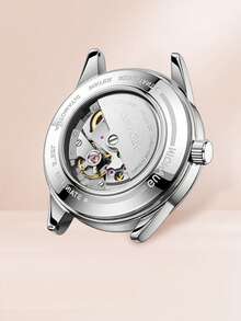1 chiếc đồng hồ dạ quang chống nước GUANQIN có lịch đôi đính đá giả kim cương, dây đeo bằng thép không gỉ chống mài mòn, thời trang doanh nhân sang trọng, cổ điển, đơn giản, thường ngày, tự lên dây cót cho nam, đồng hồ cơ tự động thích hợp cho lễ hội, hẹn hò, kinh doanh, quà tặng - Hoa hồng vàng - Xem 5