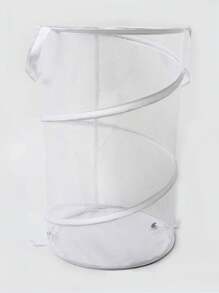 1pc Large Oxford Cloth Foldable Laundry Basket, Convenient Mesh Breathable With Handle, Clothes Storage Bin - Multicolor - View 4