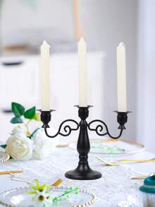 1 件铁艺创意三头烛台适用于婚礼派对、烛光晚餐装饰、客厅家居装饰、房间装饰、宴会派对装饰 - 彩色 - 查看 4