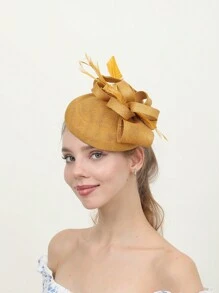 1pc Feathery Striped Bohemian Elegant Court Style Polyester Fiber Face Veil Hair Accessory, Suitable For Weddings, Festivals, And Tea Parties Mini Hats Tiny Hats Derby Hat Fascinator Mini Top Hat Mini Cap, School Stuff, College, Gifts