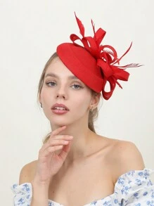 1pc Feathery Striped Bohemian Elegant Court Style Polyester Fiber Face Veil Hair Accessory, Suitable For Weddings, Festivals, And Tea Parties Mini Hats Tiny Hats Derby Hat Fascinator Mini Top Hat Mini Cap, School Stuff, College, Gifts