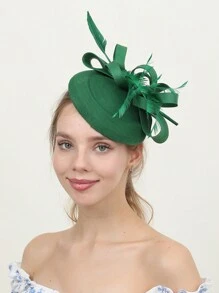 1pc Feathery Striped Bohemian Elegant Court Style Polyester Fiber Face Veil Hair Accessory, Suitable For Weddings, Festivals, And Tea Parties Mini Hats Tiny Hats Derby Hat Fascinator Mini Top Hat Mini Cap, School Stuff, College, Gifts