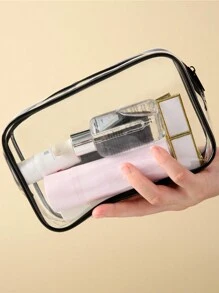 3 pezzi/1 pezzo Borsa per cosmetici trasparente in PVC, organizer per cosmetici, astuccio, accessori scolastici per ragazze, borsa da spiaggia per signore, borsa da toilette, accessori per il bagno, scatola per riporre, forniture scolastiche, articoli essenziali per il college, elementi essenziali da viaggio, borsa da viaggio, regalo per festa di nascità, contenitore per l'arte, Natale, Ognissanti, regalo personalizzato, contenitore per accessori, contenitore per il trucco, organizer da scrivania, organizzazione e conservazione del bagno, pratica borsa da toilette impermeabile con cerniera in plastica - Multicolore - Visualizzare 8