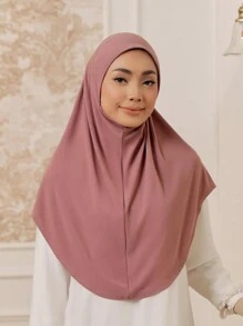 1 Stück Damen Einfarbiges Jersey Praktischer Muslimischer Pullover Hijab, Herbst/Winter zum Anziehen - Verschiedenfarbig - Übersicht 6