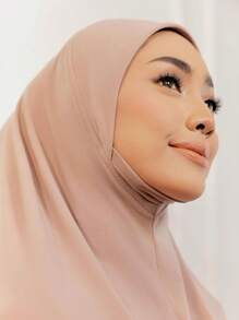 1 Stück Damen Einfarbiges Jersey Praktischer Muslimischer Pullover Hijab, Herbst/Winter zum Anziehen - Verschiedenfarbig - Übersicht 5