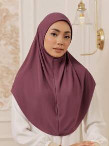 1 Stück Damen Einfarbiges Jersey Praktischer Muslimischer Pullover Hijab, Herbst/Winter zum Anziehen - Verschiedenfarbig - Übersicht 7